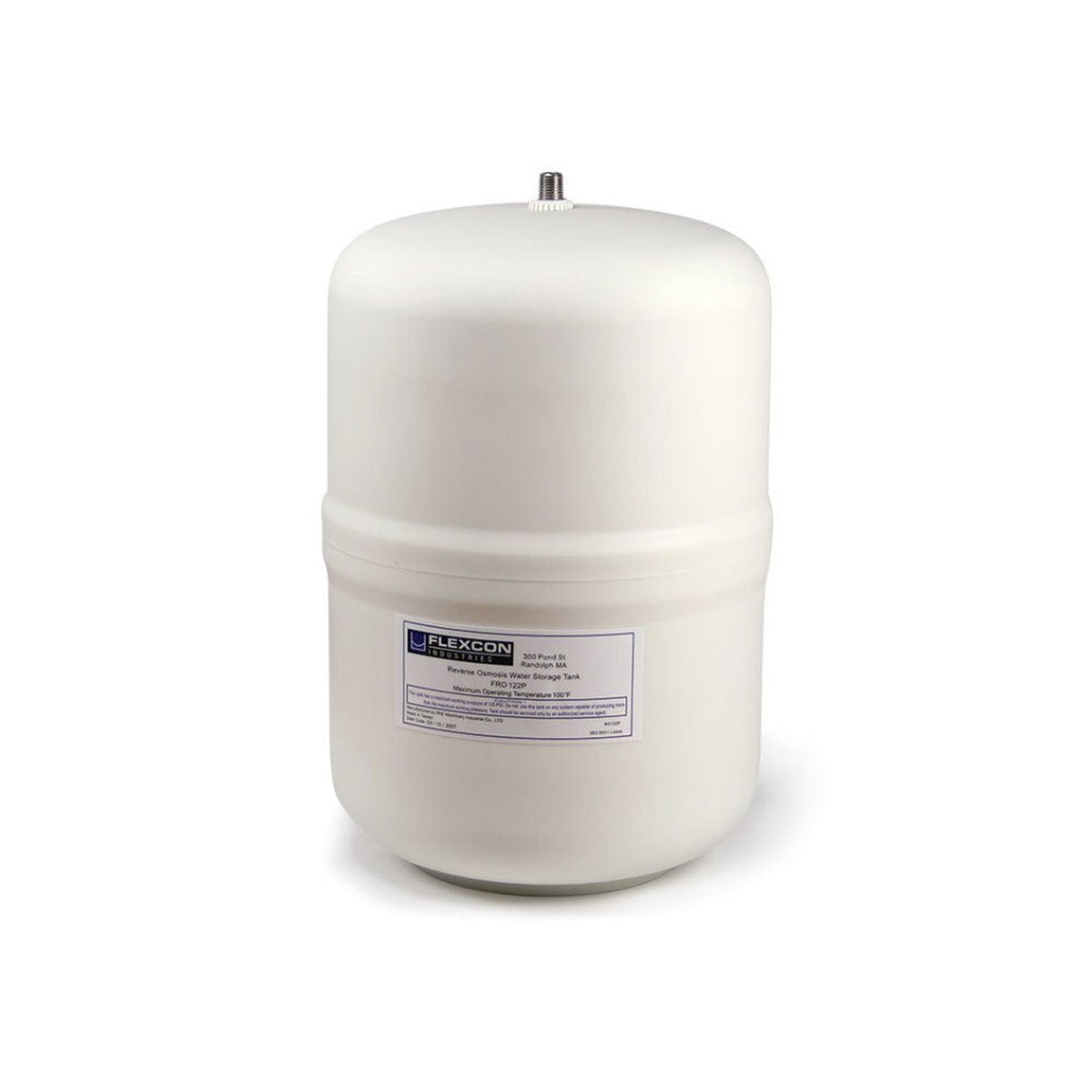 3.2 Gallon White Residential RO Storage Tank — FRO-122P, Flexcon RO Tank, 3.2 Gallon, White, C2000FP