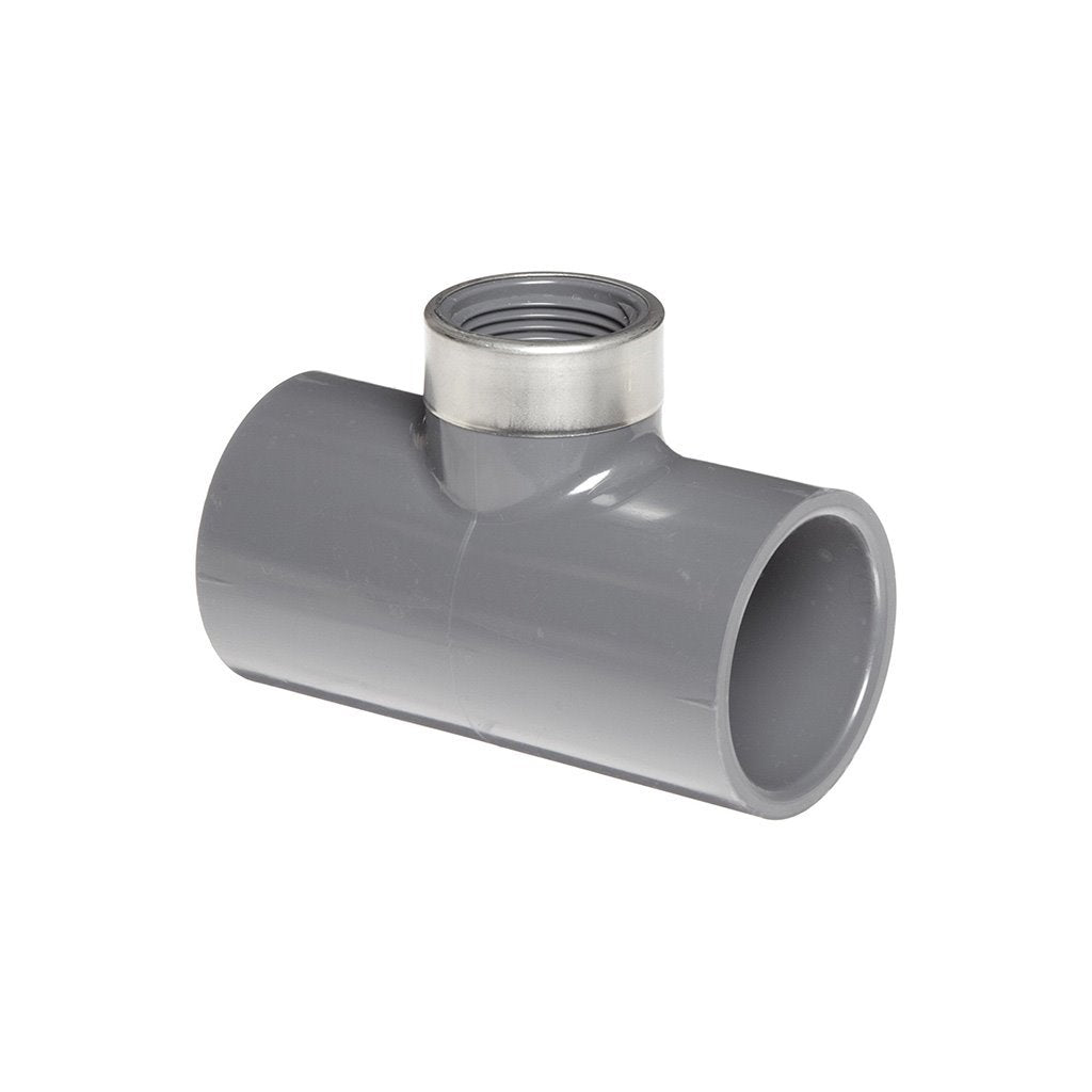 3/4 x 1/2 x 3/4 Red Tee Stainless Steel Fitting — PVC070507SSFT-80S-SR, 3/4 x 1/2 x 3/4 Red Tee SxFxS Stl Rnf, 803-095SR