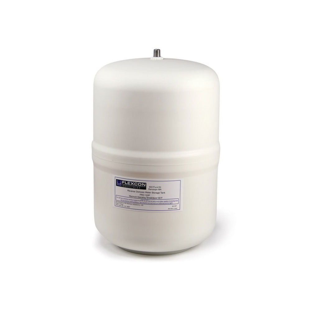Flexcon FRO-122P 3.2 gallon white reverse osmosis storage tank, full product with safe white margins