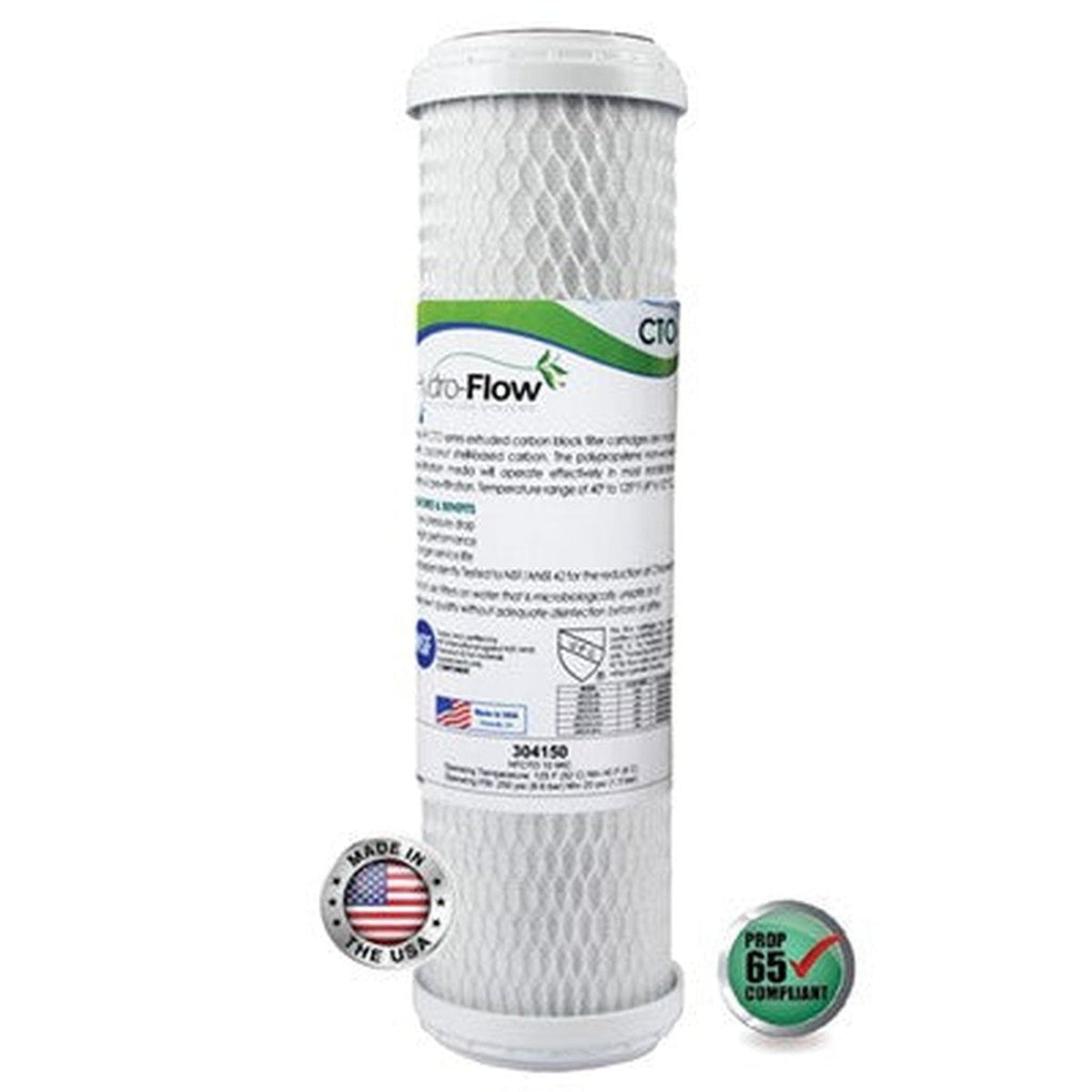 4-inch by 10-inch Hydroflow carbon block cartridge — HFCTO-10-4, Hydroflow 4" x 10" Carbon Block Cart., 304148