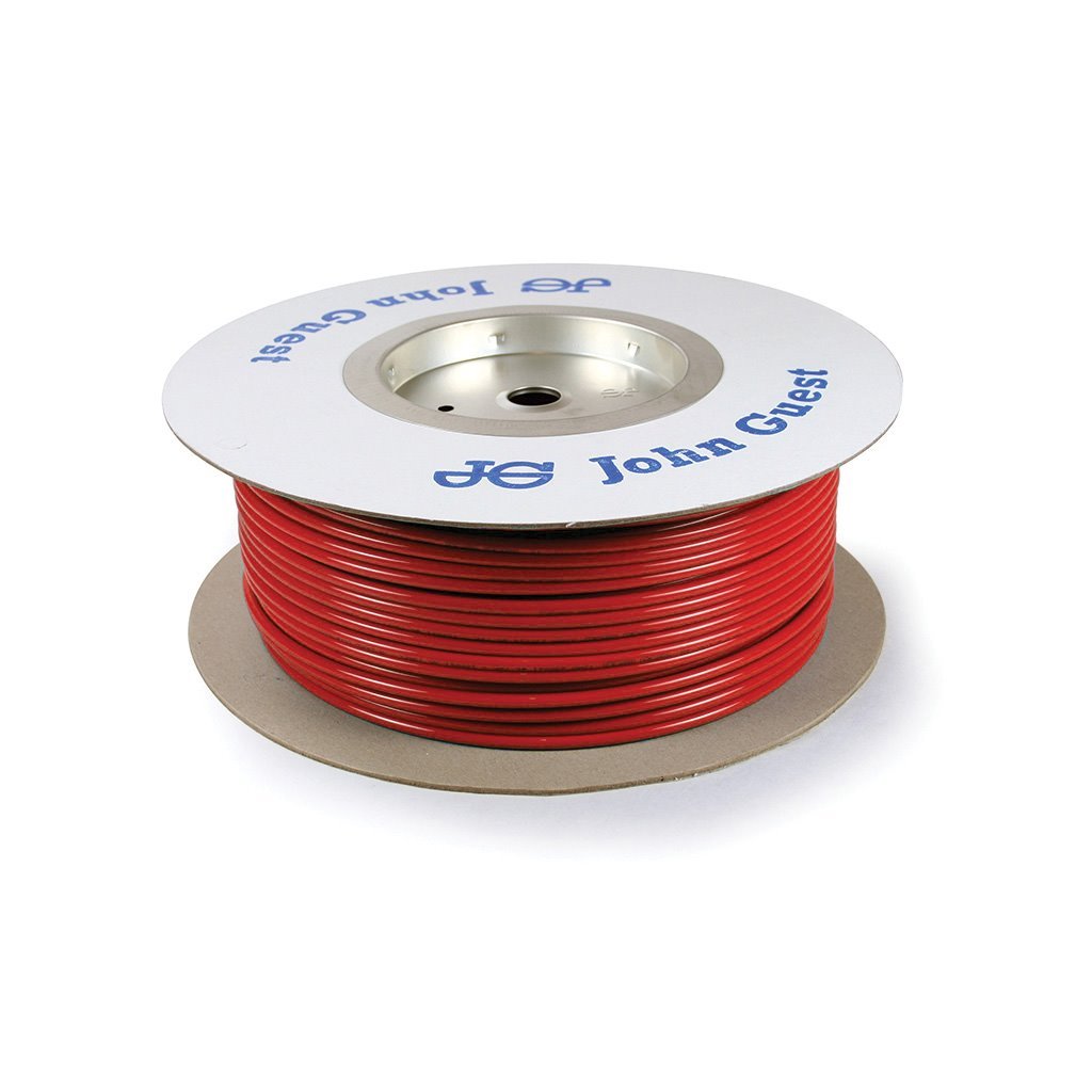 PT02-RED, 1/4" Poly Tubing - Red, PE-08-BI-DF-R