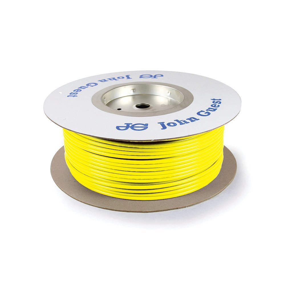 PT02-YELLOW, 1/4 Poly Tubing-Yellow, PE-08-BI-0500F-Y