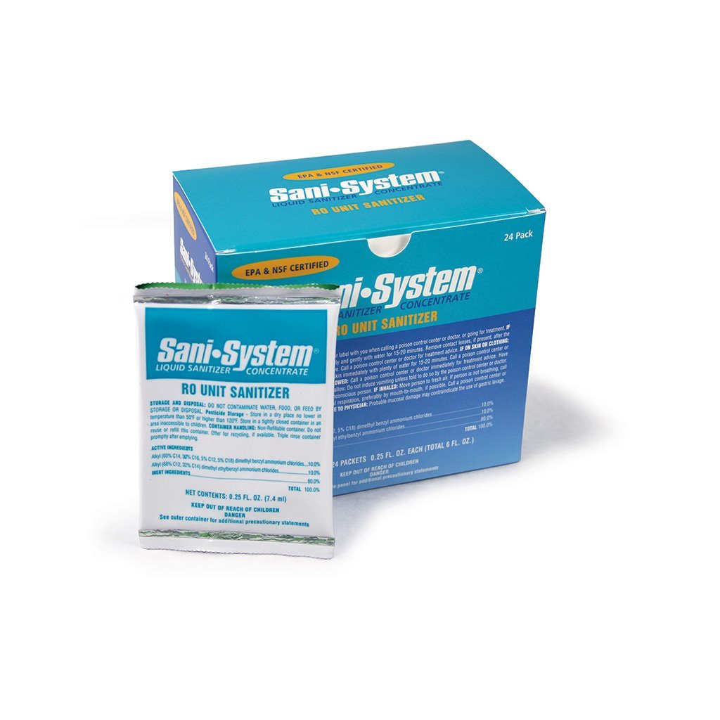 SANI SYSTEM-RO, Liquid RO Sanitizer, 24 - 0.5 Oz Packets, SS96RO
