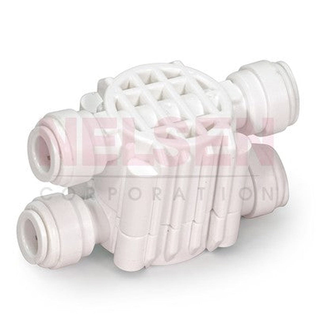 White shut-off valve with 3/8 inch quick connect — Shut-Off Valve, White 3/8" QC