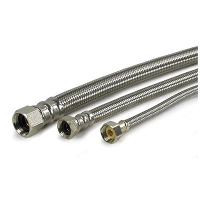 3/4" Stainless Steel Braided Hose, 18 Inches — SSBH-0718-FF, 3/4" Stainless Braided Hose, 18", WFF-118-PP