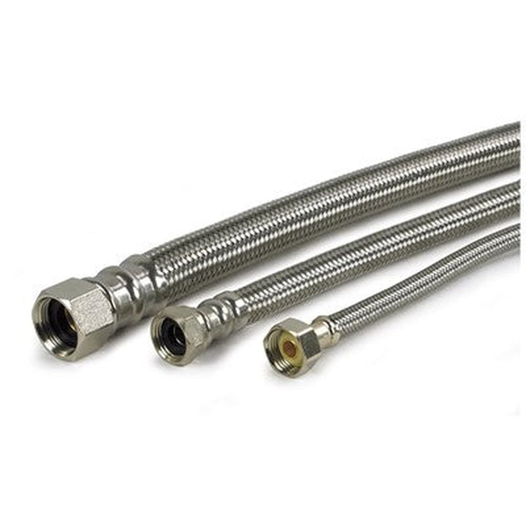 3/8" Stainless Steel Braided Hose, 16 Inch — SSBH-050316-FF, 3/8" Stainless Braided Hose, 16", SFC-416-PP
