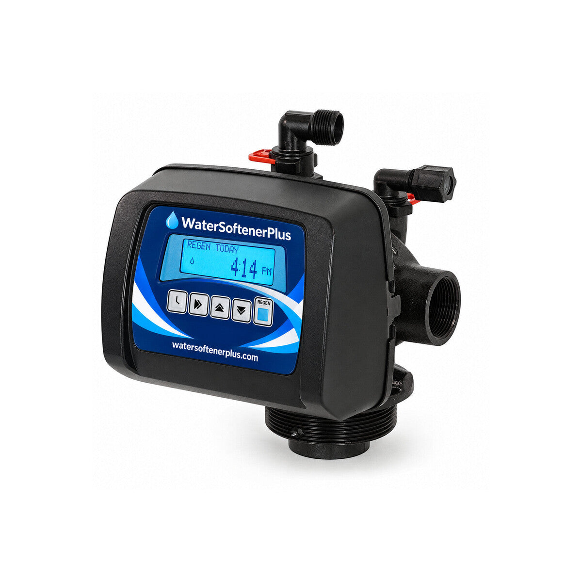 1-1/2" Time Clock Softener Valve — NWS-15-0.0, NWS 1-1/2" Time Clock Softener Vlv, V15NUDTE-NW — complete product with WSP control face, white background