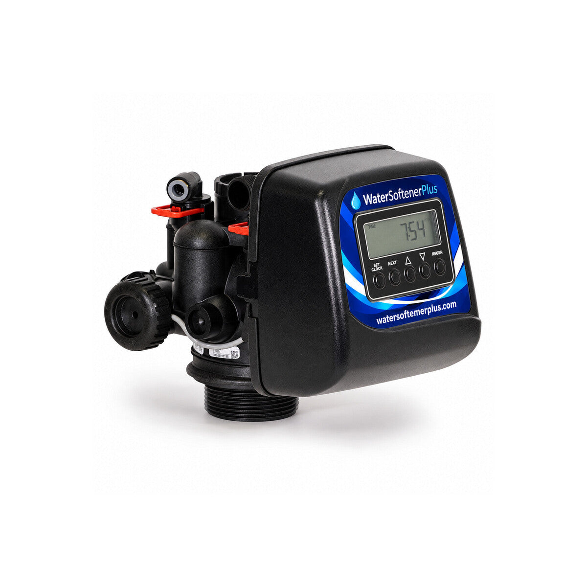CL10MCS-0.0, C-Series 1" Metered Softener Valve, V1CSDME — complete product with WSP control face on white background