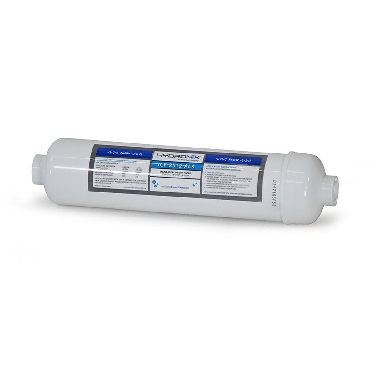 Hydronix inline alkaline filter for residential RO systems — ICF-2512-ALK, Hydronix Inline Alkaline Flter, ICF-2512-ALK