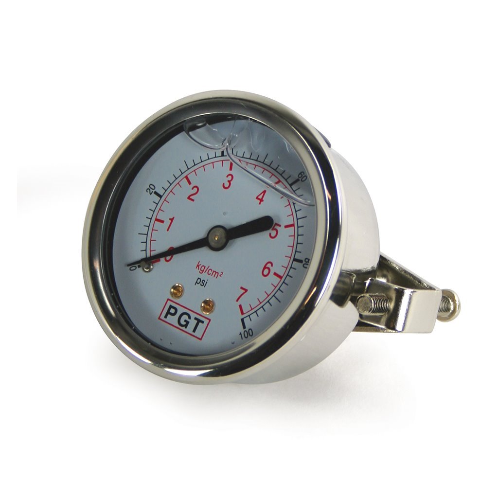 0-100 PSI Glycerine Filled Panel Mount Pressure Gauge — PG-100-P, Gauge, 0-100, Panel Mt, Glycerine Filled, PG-100-P-R