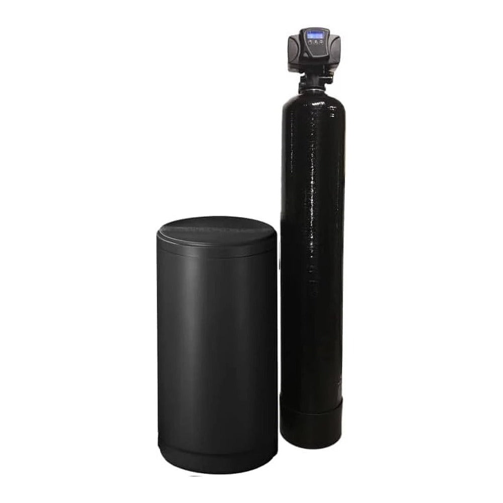 5600 SXT uranium removal system with black mineral tank and brine tank