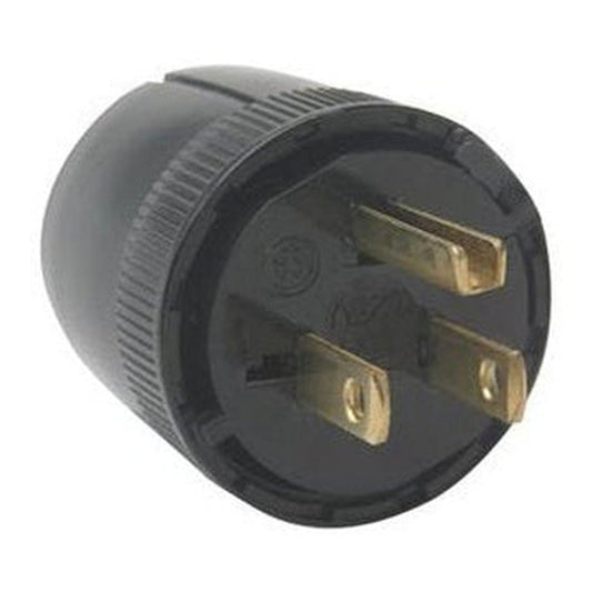 3-Way 15A 125V Straight Blade Plug — 5276-BK, STR BLD PLUG 3W 15A 125V, 5276-BK