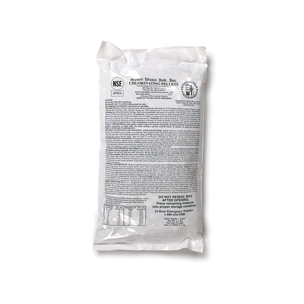 BWC-2.2-WP, Better Water Chlorine .79g Pellet 2.2lb, C 21044S