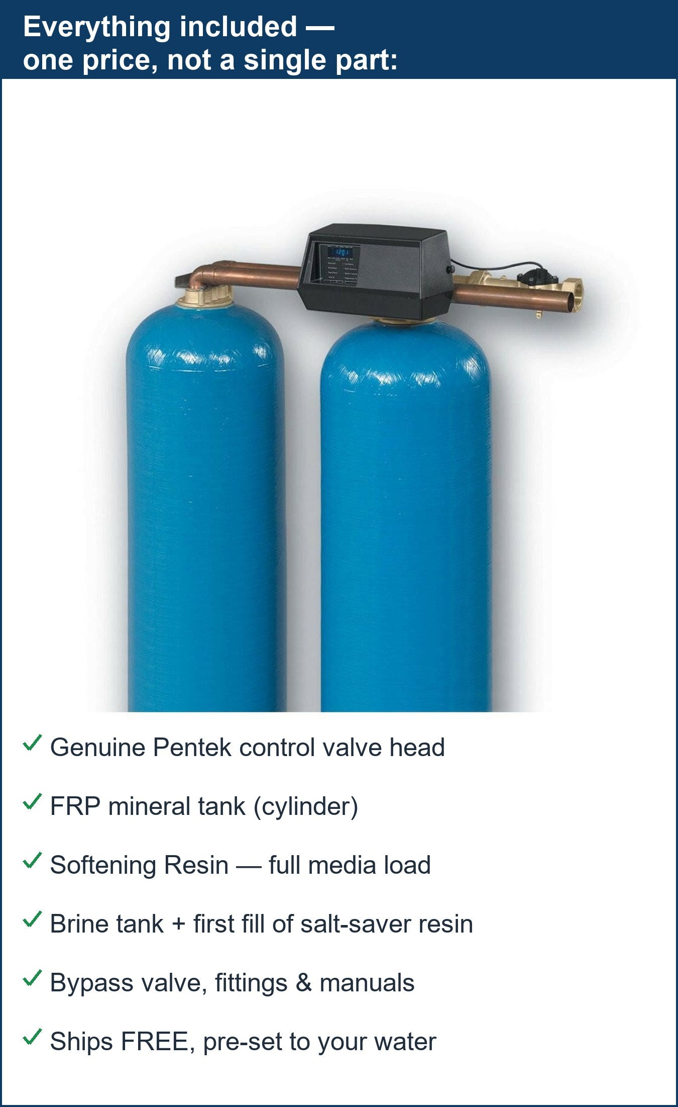 Pentek Hard Water — Large Home (Twin Tank) System