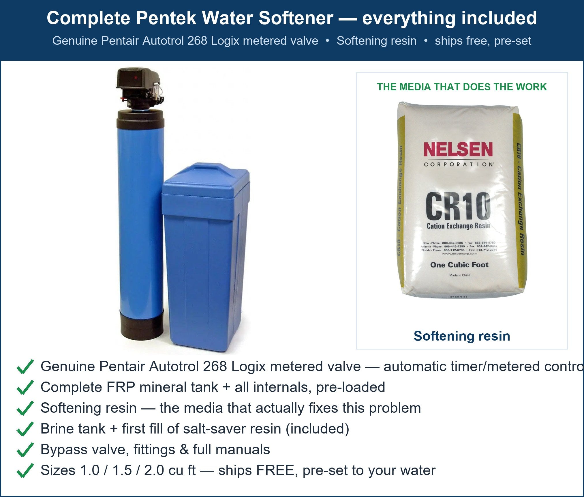 Pentek Hard Water — Large Home (Twin Tank) System