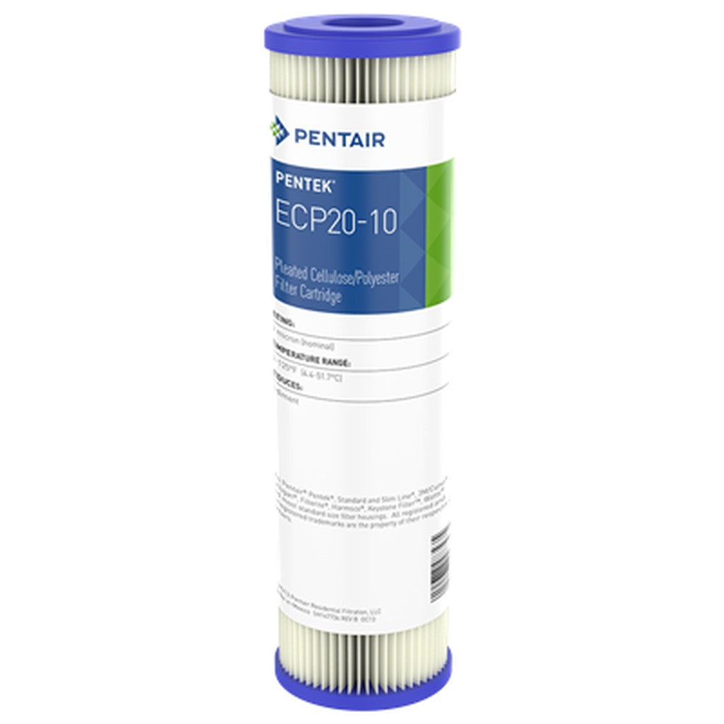 Pentek Pleated Dirt Cartridge 2.63 x 9.75 inches — ECP20-10, Pentek Pleated Dirt Cart, 2.63 x 9-3/4, 255483-43