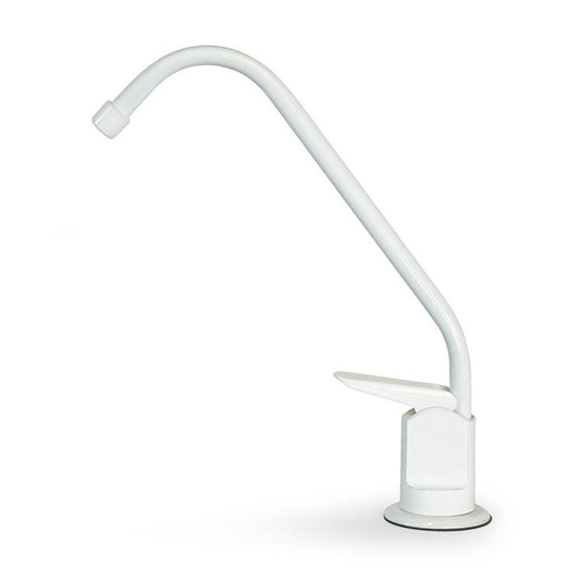 Premium 1/4" Long Reach Faucet for Residential RO Systems - Reliable Water Dispensing with a Sleek White Finish