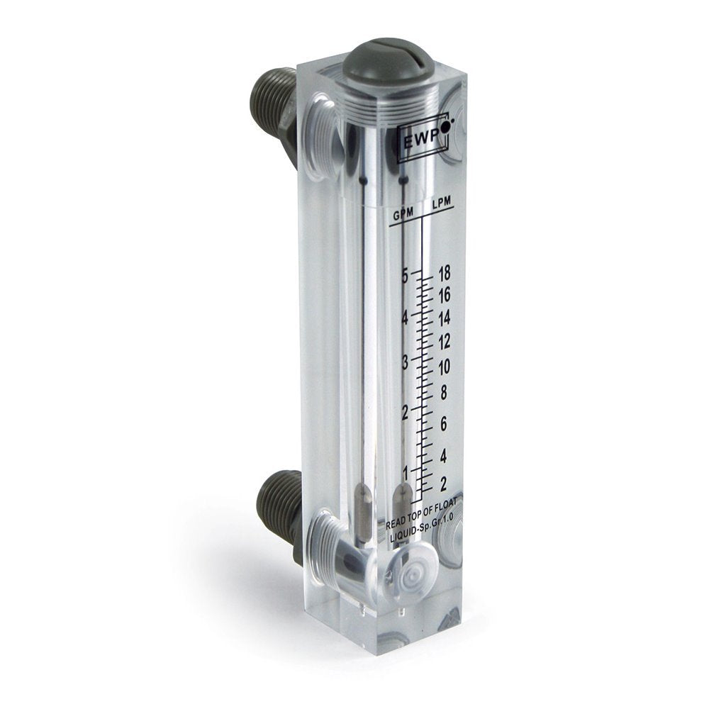 LZT-1005, Flow Mtr Acrylic, .5-5 GPM, Pnl Mnt 1/2", LZT-1005M
