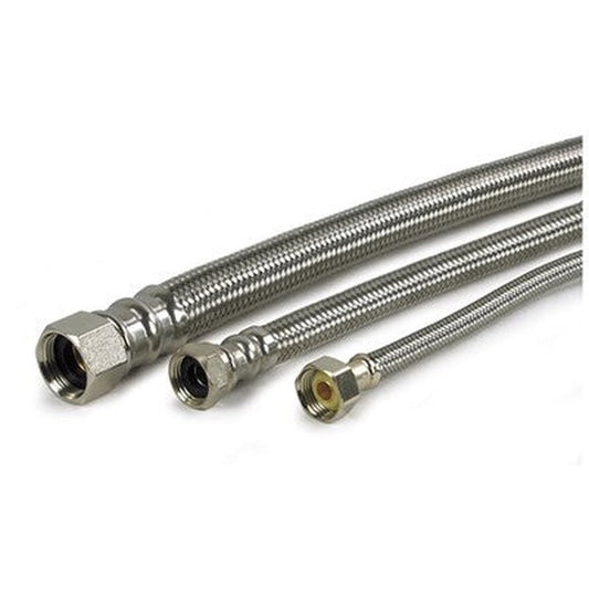 3/4" Stainless Steel Braided Hose, 24 Inches — SSBH-0724-FF, 3/4" Stainless Braided Hose, 24", WFF-124-PP
