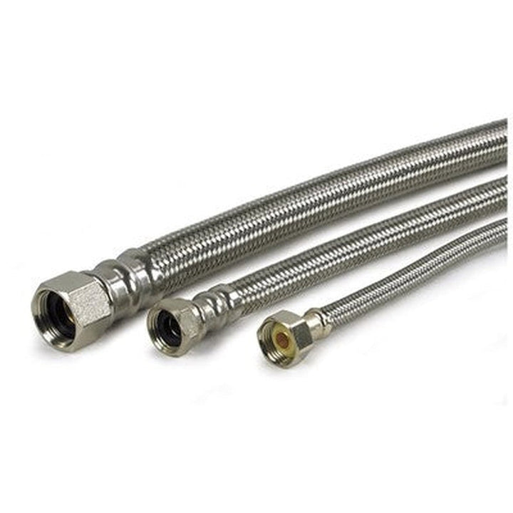 3/4" Stainless Steel Braided Hose, 24 Inches — SSBH-0724-FF, 3/4" Stainless Braided Hose, 24", WFF-124-PP