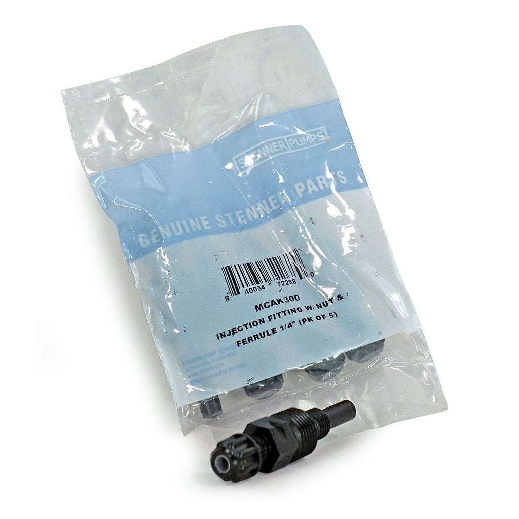 STMCAK300-5, Stenner 1/4 PVC Inj Ftg (5-Pk), MCAK300