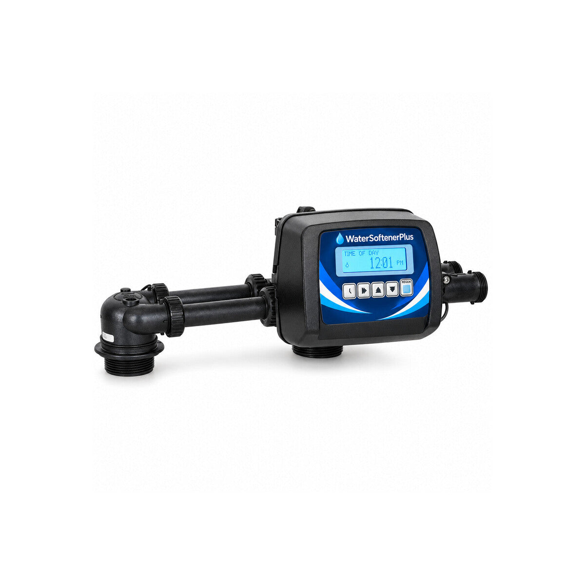 1-inch Nelsen Water Twin Control Valve — NWS-10MTA-0.0, Nelsen Water 1" Twin Control Valve, VTT1NUDME-NW — complete product with WSP control face on white background
