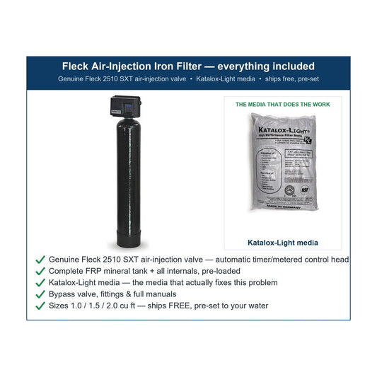 WSP Whole House Iron & Sulfur Filter - Black Manganese Stains