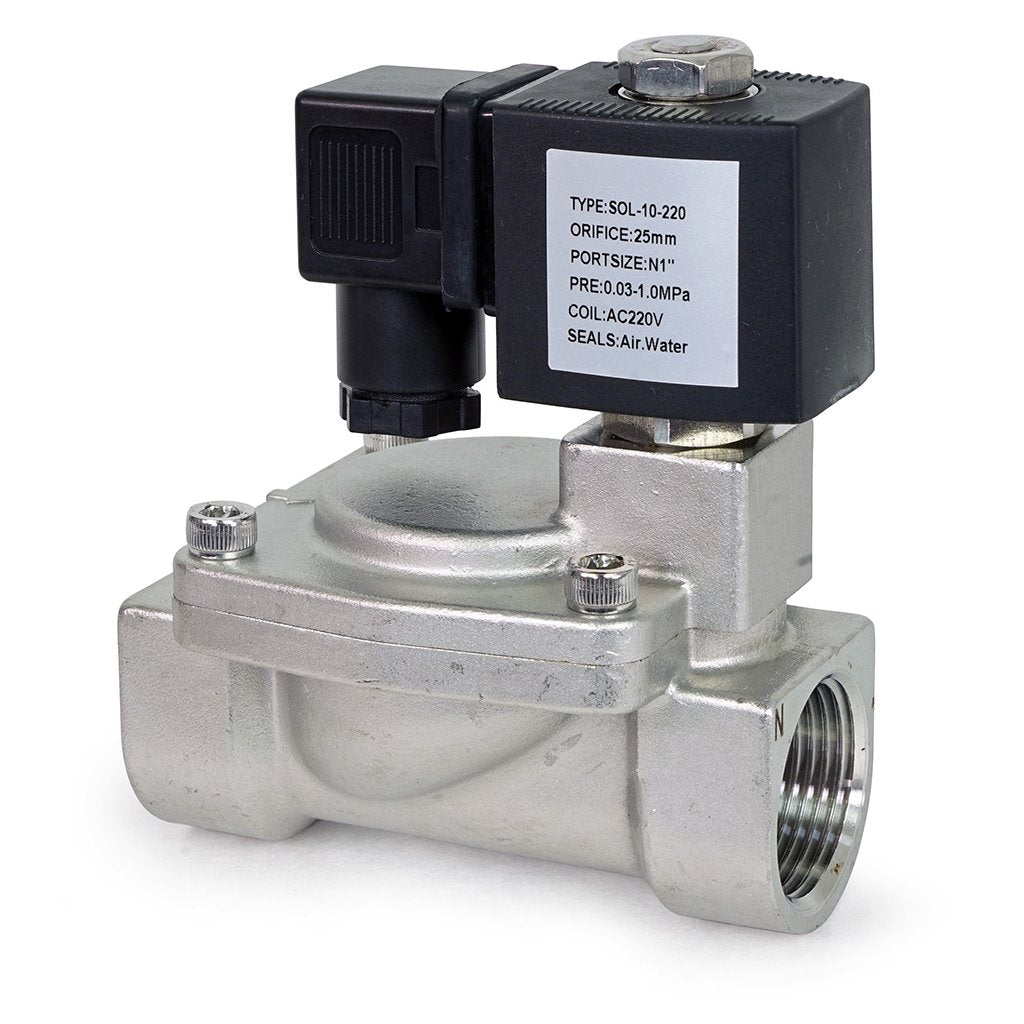 YCD1120-NBE-220, Solenoid Valve, SS, 3/4", 220v, NC, SOL-34-220